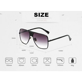 Square Men Sunglasses Square Metal Sun Protection Glasses Retro Gradient Lens Oversized Women Sunglass - CS18D7I5ME9 $15.71