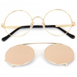 Oversized Flip up Retro Circle Women Sunglasses Vintage Steampunk Glasses LS8168 - Pink - C512NA3LI7I $14.82