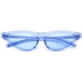 Cat Eye Acetate Polarized Sunglasses Transparent Cat Eye Sun Glasses for Women 9115 - Blue - CQ18NEMHOTT $34.43