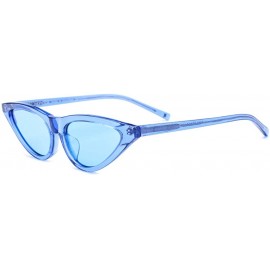 Cat Eye Acetate Polarized Sunglasses Transparent Cat Eye Sun Glasses for Women 9115 - Blue - CQ18NEMHOTT $34.43