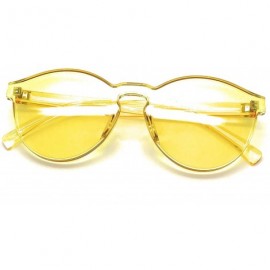 Rimless One Piece PC Lens Rimless Ultra-Bold Colorful Mono Block Sunglasses - Yellow - CY17YY2E06D $10.85