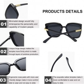 Cat Eye Cat Eye Sunglasses for Women Oversized Irregular Fashion Vintage Design UV400 Protection - CS196CMUIZG $12.06