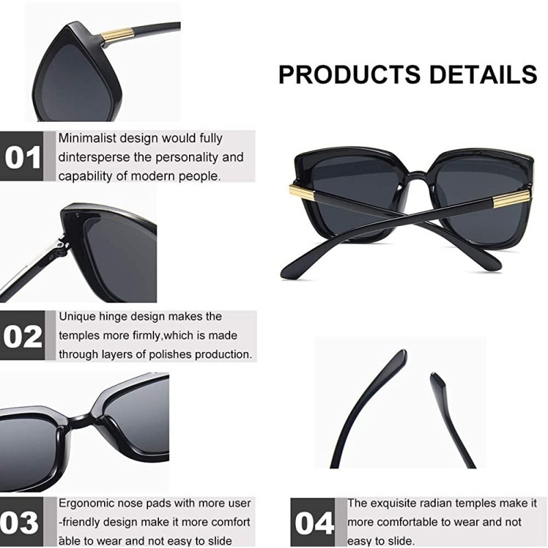 Cat Eye Sunglasses for Women Oversized Irregular Fashion Vintage Design ...