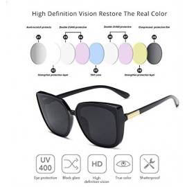 Cat Eye Cat Eye Sunglasses for Women Oversized Irregular Fashion Vintage Design UV400 Protection - CS196CMUIZG $12.06