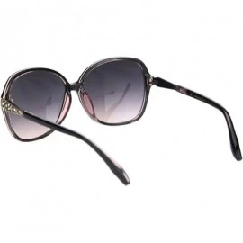 Butterfly Elegant Rhinestone Jewel Trim Designer Butterfly Sunglasses - Black Pink Gradient Black - CB18N8TERKX $11.37