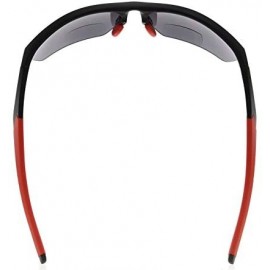 Sport Retro Mens Womens Sports Half-Rimless Bifocal Sunglasses - Black Frame/Red Arm - C6189AIX432 $25.79