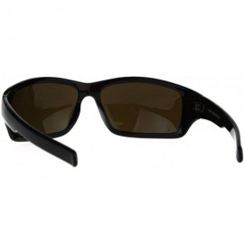 Rectangular Mens Biker Sunglasses Classic Rectangular Wrap Around Shades UV 400 - Brown - CY189KSNX5L $11.98