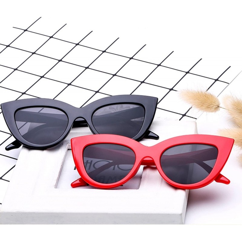 Cat Eye Men's Fashion Cat Eye Lady Sunglasses Retro Mod Style Retro Sunglasses (Color NO.1) - No.1 - CJ1993ASD5C $40.35