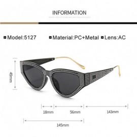 Cat Eye Women Rhinestone Cat Eye Sunglasses Sexy Diamond Triangle Sun Glasses Female Shades UV400 - Blackpink - C51906DSW7L $...