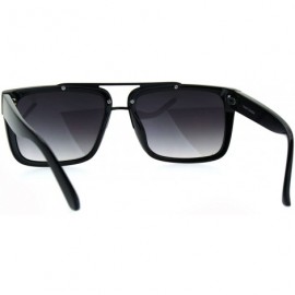 Rectangular Unisex Sunglasses Stylish Rectangular Designer Retro Fashion Shades UV 400 - Black Gunmetal - CW1880IKX35 $9.91