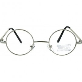 Round Snug Extra Small Clear Lens Metal Rim Hippie Eyeglasses - Silver - CV18EN8R3NT $9.81