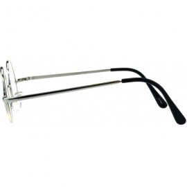 Round Snug Extra Small Clear Lens Metal Rim Hippie Eyeglasses - Silver - CV18EN8R3NT $9.81