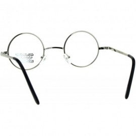 Round Snug Extra Small Clear Lens Metal Rim Hippie Eyeglasses - Silver - CV18EN8R3NT $9.81