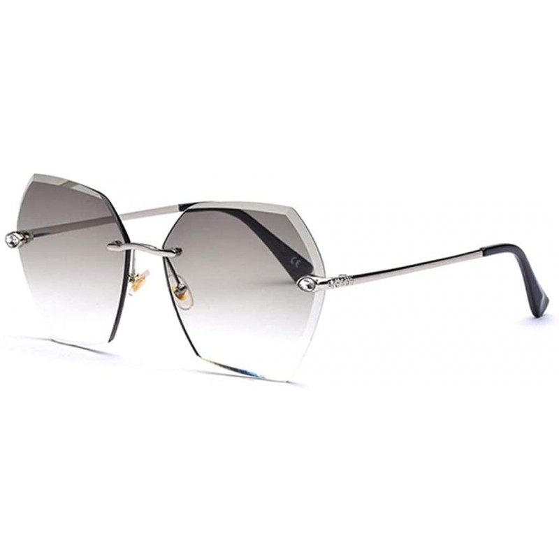 Rimless Sunglasses Polarized Protection Travelling frameless - Gray - CM18UZ6C56G $27.23