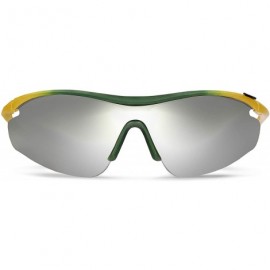 Sport Zeta Yellow Road Cycling/Fishing Sunglasses with ZEISS P7020M Super Silver Mirrored Lenses - CW18KLT9Q68 $18.56