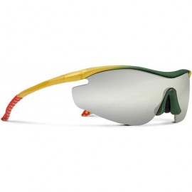 Sport Zeta Yellow Road Cycling/Fishing Sunglasses with ZEISS P7020M Super Silver Mirrored Lenses - CW18KLT9Q68 $18.56