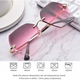 Rimless Sunglasses Polarized Protection Travelling frameless - Gray - CM18UZ6C56G $27.23