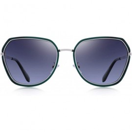 Oversized Women Cat Eye Polarized Sunglasses Womens Polarized Mirror with Case - Green - C918RWLLXLO $26.94