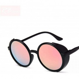 Oversized 2019 Vintage Punk Sunglasses Women Brand Designer Oversized Outdoor Black Blue - Black Pink - CI18Y6STIQM $9.07