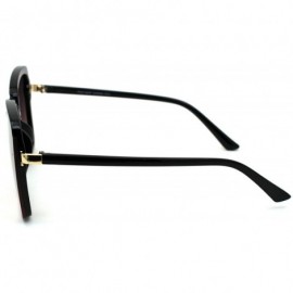 Rectangular Exposed Lens Edge Half Rim Rectangular Butterfly Sunglasses - Black Gold Burgundy - CP199E7XDE4 $11.28