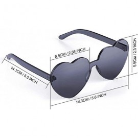 Rimless Heart Shape Sunglasses Party Sunglasses- Sunglasses Eyewear Accessory Eyewear - Gray - C91933A8M40 $7.01