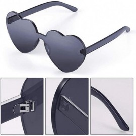 Rimless Heart Shape Sunglasses Party Sunglasses- Sunglasses Eyewear Accessory Eyewear - Gray - C91933A8M40 $7.01