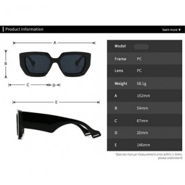 Rectangular Sunglasses Designer Rectangle Fashion Glasses - Leoaprd - C6198KL6W9L $14.10