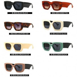 Rectangular Sunglasses Designer Rectangle Fashion Glasses - Leoaprd - C6198KL6W9L $14.10