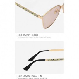 Cat Eye Lady cat eye fashion large frame glasses metal classic sunglasses UV400 - Gold - CR18XLM9NT2 $23.36