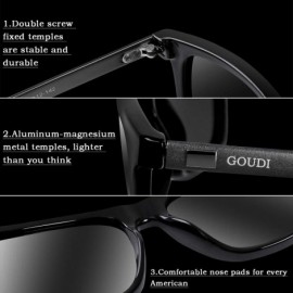 Rectangular Polarized Sunglasses For Men Women-Vintage Men Women Sunglasses Metal Frame Ultra Light GD8001 - Yellow - CV18H36...