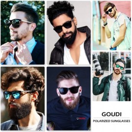 Rectangular Polarized Sunglasses For Men Women-Vintage Men Women Sunglasses Metal Frame Ultra Light GD8001 - Yellow - CV18H36...