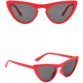 Cat Eye Polarized Sunglasses Fashion Glasses Protection - Red Grey - C518TOI8WU5 $18.52