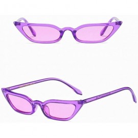 Cat Eye Women's Lightweight Oversized Sunglasses Cat Eye Sunglasses Retro Small Frame UV400 Sun Eyewear - Purple - CJ199HZTQ7...