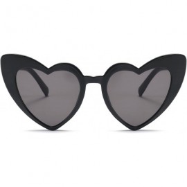 Rimless Vintage Heart Shaped Sunglasses Women Stylish Love Eyeglasses B2421 - Black/Grey - CJ18CMTI3X6 $9.24