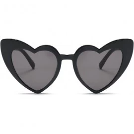 Rimless Vintage Heart Shaped Sunglasses Women Stylish Love Eyeglasses B2421 - Black/Grey - CJ18CMTI3X6 $9.24