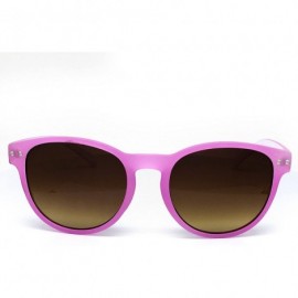 Oversized 7143-1 Candy Horned Rim Matte Finish Flash Retro Funky Sunglasses - Candy Pink - CX18R0I8Y5R $10.88