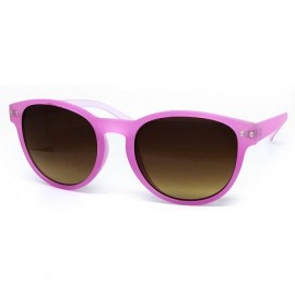 Oversized 7143-1 Candy Horned Rim Matte Finish Flash Retro Funky Sunglasses - Candy Pink - CX18R0I8Y5R $10.88