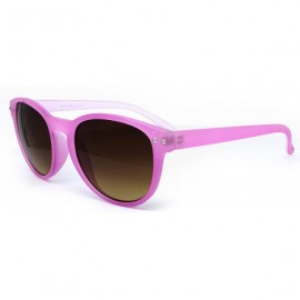 Oversized 7143-1 Candy Horned Rim Matte Finish Flash Retro Funky Sunglasses - Candy Pink - CX18R0I8Y5R $10.88