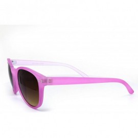 Oversized 7143-1 Candy Horned Rim Matte Finish Flash Retro Funky Sunglasses - Candy Pink - CX18R0I8Y5R $10.88