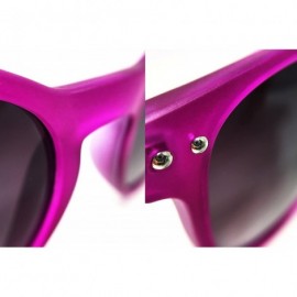 Oversized 7143-1 Candy Horned Rim Matte Finish Flash Retro Funky Sunglasses - Candy Pink - CX18R0I8Y5R $10.88