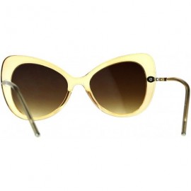 Butterfly Womens Butterfly Cateye Sunglasses Oversized Designer Style UV 400 - Honey (Brown) - C0180K56MCD $11.50