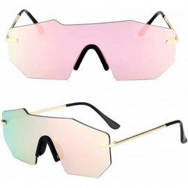 Sport Polarized Sunglasses for Men and Women- One-Piece Mirrored Lens UV400 - Pink - CC193A4MNII $13.80