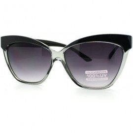 Cat Eye Womens Retro Oversize Large Cat Eye Thick Plastic Sunglasses - Black Clear - CZ121DHW5Q7 $10.90