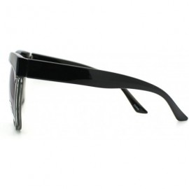 Cat Eye Womens Retro Oversize Large Cat Eye Thick Plastic Sunglasses - Black Clear - CZ121DHW5Q7 $10.90