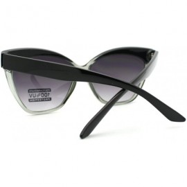 Cat Eye Womens Retro Oversize Large Cat Eye Thick Plastic Sunglasses - Black Clear - CZ121DHW5Q7 $10.90