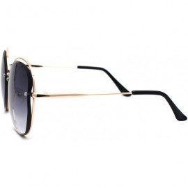 Butterfly Womens Exposed Lens Butterfly Diva Fashion Sunglasses - Gold Smoke - CD1972LDMAL $14.88