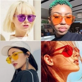 Round Unisex Fashion Candy Colors Round Outdoor Sunglasses Sunglasses - Light Orange - C6199OX3M6N $11.35