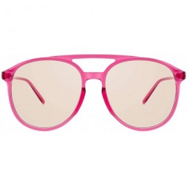 Oversized Retro Oversized Round Sunglasses for Woman Lightweight Vintage Double Bridge Frame - Rose Red - CD193QY9HN7 $18.29