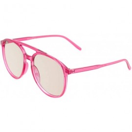 Oversized Retro Oversized Round Sunglasses for Woman Lightweight Vintage Double Bridge Frame - Rose Red - CD193QY9HN7 $18.29