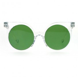 Cat Eye Womens Trendy Runway 80's Thick Plastic Cat Eye Sunglasses - Clear Green - CC120IUQUPR $9.56